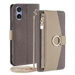For Sony Xperia 5 V Crossbody Litchi Texture Leather Phone Case(Grey)