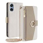 For Sony Xperia 5 V Crossbody Litchi Texture Leather Phone Case(White)