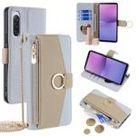 For Sony Xperia 10 V Crossbody Litchi Texture Leather Phone Case(Blue)