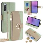 For Sony Xperia 10 V Crossbody Litchi Texture Leather Phone Case(Green)