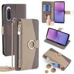 For Sony Xperia 10 V Crossbody Litchi Texture Leather Phone Case(Grey)