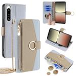 For Sony Xperia 5 IV Crossbody Litchi Texture Leather Phone Case(Blue)