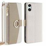 For Sony Xperia 10 VI Crossbody Litchi Texture Leather Phone Case(White)