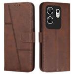 For Infinix Zero 30 4G Stitching Calf Texture Buckle Leather Phone Case(Brown)