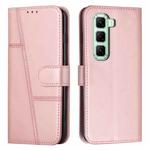 For Infinix Hot 50 4G Stitching Calf Texture Buckle Leather Phone Case(Pink)