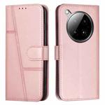 For Infinix Zero 40 4G Stitching Calf Texture Buckle Leather Phone Case(Pink)