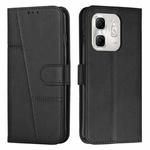 For Infinix Hot 50i Stitching Calf Texture Buckle Leather Phone Case(Black)