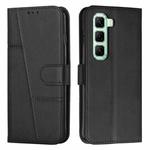 For Infinix Hot 50 Pro+ 4G Stitching Calf Texture Buckle Leather Phone Case(Black)