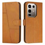 For Infinix Note 50 4G / 50 Pro 4G Stitching Calf Texture Buckle Leather Phone Case(Yellow)