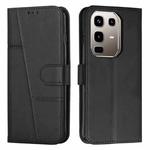 For Infinix Note 50 4G / 50 Pro 4G Stitching Calf Texture Buckle Leather Phone Case(Black)