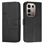 For Infinix Note 50s Stitching Calf Texture Buckle Leather Phone Case(Black)