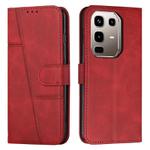 For Infinix Note 50x Stitching Calf Texture Buckle Leather Phone Case(Red)