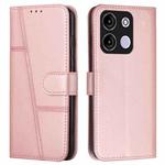 For itel A60s Stitching Calf Texture Buckle Leather Phone Case(Pink)