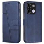 For itel A60s Stitching Calf Texture Buckle Leather Phone Case(Blue)