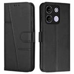 For itel A60s Stitching Calf Texture Buckle Leather Phone Case(Black)