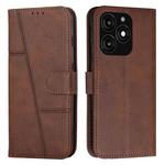 For itel A70 Stitching Calf Texture Buckle Leather Phone Case(Brown)