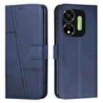 For itel P55 5G Stitching Calf Texture Buckle Leather Phone Case(Blue)
