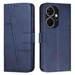 For itel P55+ Stitching Calf Texture Buckle Leather Phone Case(Blue)