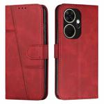 For itel P55+ Stitching Calf Texture Buckle Leather Phone Case(Red)