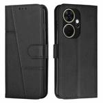 For itel P55+ Stitching Calf Texture Buckle Leather Phone Case(Black)