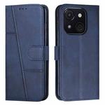 For itel A50C Stitching Calf Texture Buckle Leather Phone Case(Blue)