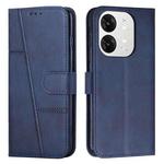 For itel A80 Stitching Calf Texture Buckle Leather Phone Case(Blue)