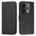 For itel P65 Stitching Calf Texture Buckle Leather Phone Case(Black)