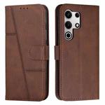 For itel S25 Ultra Stitching Calf Texture Buckle Leather Phone Case(Brown)