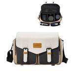 Cwatcun D99 Contrast Color Single Shoulder Camera Bag Outdoor Camera Bag Professional Crossbody Handbag, Size:25.5 x 10.5 x 18cm Medium(Khaki Black)