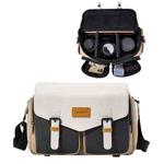 Cwatcun D99 Contrast Color Single Shoulder Camera Bag Outdoor Camera Bag Professional Crossbody Handbag, Size:32.5 x 14.5 x 21.5cm Large(Khaki Black)