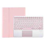 For Samsung Galaxy Tab A9+ X210/X215/X215 YA09B-A Candy Color TPU Round Keycap Touch Bluetooth Keyboard Leather Case with Pen Slot(Pink)