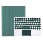 For Samsung Galaxy Tab A9+ X210/X215/X215 YA09B-A Candy Color TPU Round Keycap Touch Bluetooth Keyboard Leather Case with Pen Slot(Dark Green)