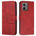 For Motorola Edge 40 Neo Stitching Calf Texture Buckle Leather Phone Case(Red)