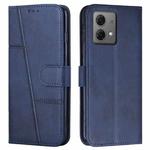 For Motorola Edge 40 Neo Stitching Calf Texture Buckle Leather Phone Case(Blue)