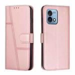 For Motorola Moto G Stylus 4G 2023 Stitching Calf Texture Buckle Leather Phone Case(Rose Gold)