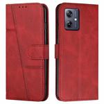 For Motorola Moto G54 Stitching Calf Texture Buckle Leather Phone Case(Red)