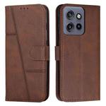 For Motorola Edge 50 Neo Stitching Calf Texture Buckle Leather Phone Case(Brown)