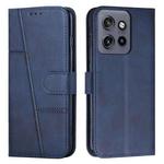 For Motorola Edge 50 Neo Stitching Calf Texture Buckle Leather Phone Case(Blue)