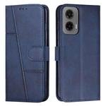 For Motorola Moto G35 Stitching Calf Texture Buckle Leather Phone Case(Blue)