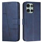 For Motorola Moto G75 Stitching Calf Texture Buckle Leather Phone Case(Blue)