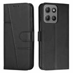 For Motorola Moto G15 Stitching Calf Texture Buckle Leather Phone Case(Black)