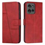 For Motorola Moto G 5G 2025 Stitching Calf Texture Buckle Leather Phone Case(Red)