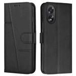 For OPPO A38 / A18 Stitching Calf Texture Buckle Leather Phone Case(Black)