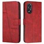 For OPPO A38 / A18 Stitching Calf Texture Buckle Leather Phone Case(Red)