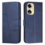 For OPPO A59 5G Stitching Calf Texture Buckle Leather Phone Case(Blue)