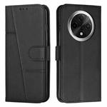 For OPPO A3 Pro Stitching Calf Texture Buckle Leather Phone Case(Black)