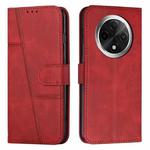 For OPPO A3 Pro China Stitching Calf Texture Buckle Leather Phone Case(Red)