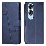 For OPPO A60 4G Stitching Calf Texture Buckle Leather Phone Case(Blue)