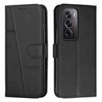 For OPPO Reno12 Pro Global Stitching Calf Texture Buckle Leather Phone Case(Black)