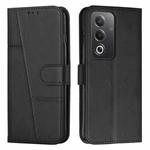 For OPPO A3 Pro Stitching Calf Texture Buckle Leather Phone Case(Black)